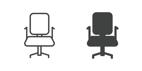 Obraz premium Office Chair Icon. Line and glyph solid icon