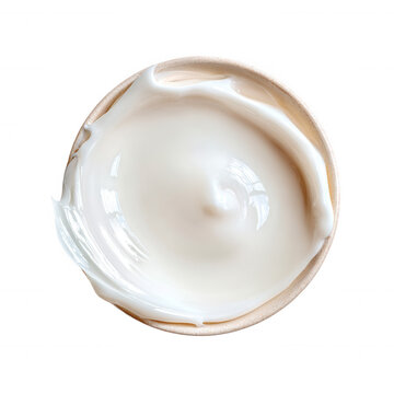Cosmetic product swirl creating a creamy texture sample for beauty and skincare advertising transparent with background