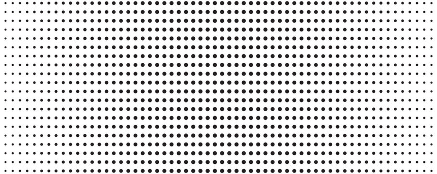 White screen LED digital dot pattern bg. Black circle pixels, spots, specks on panel texture. Vector seamless grid. Billboard overlay for display wall monitor design.illustration eps 10