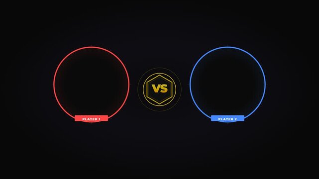 Esports Competition Versus Screen Animation with Red and Blue Glow
