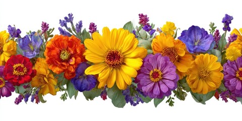Obraz premium Vibrant floral border design