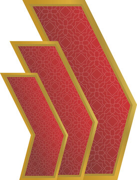 Abstract Red and Gold Islamic Chevron Border