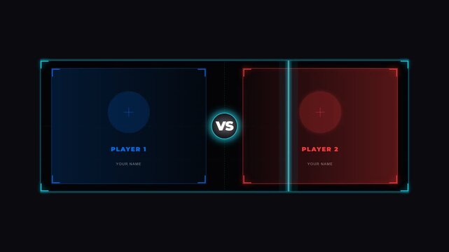 Futuristic Esports Versus Screen HUD Animation for Game Matchup
