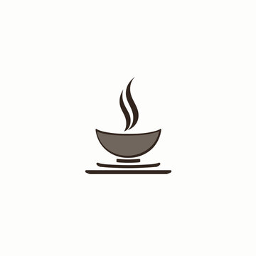 Simple brown coffee cup icon.