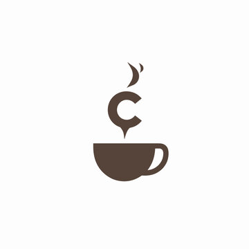 Brown Coffee Cup With Steam Rising.