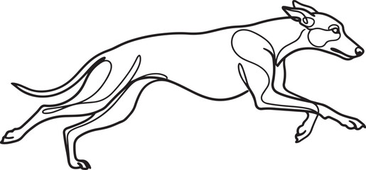 Obraz premium Running greyhound continuous one-line drawing icon