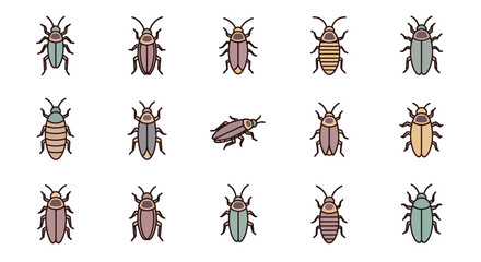 Set of various insect illustrations for design and educational projects © Lila