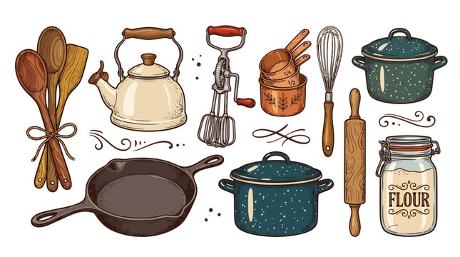 set of kitchen tools