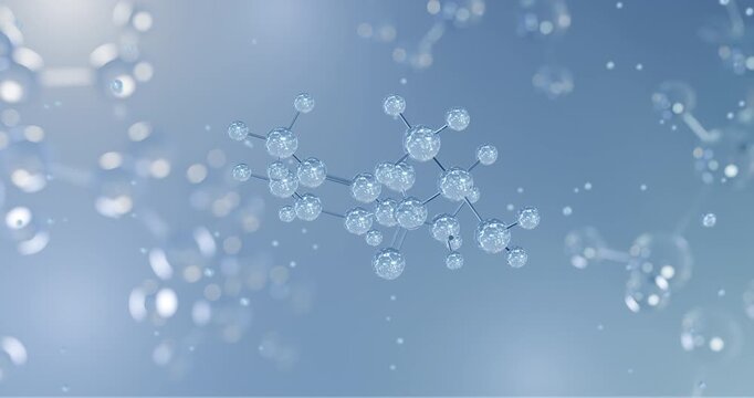 Tocainide rotating 3D model of antiarrhythmic agent, seamless looped video
