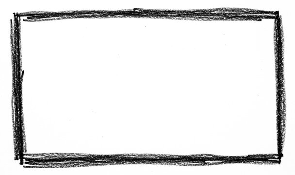 Dark graphite pencil, stroke border or frame, isolated on PNG