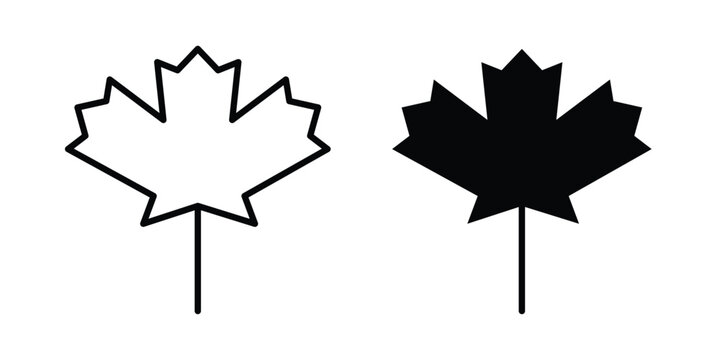 Autumn leaf canadian icon editable stroke Line pack. Clipart icon set