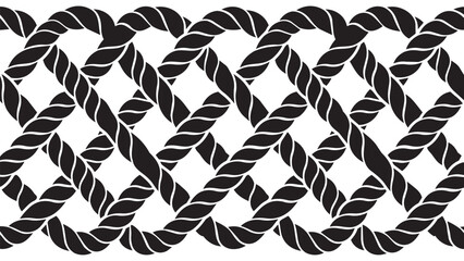 Seamless rope pattern border interlocking knots vector illustration with seamless interlocking nautical illustration ornament decorative traditional monochrome ornamental background stylized © Arafat Islam