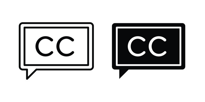 Closed caption icon editable stroke Line pack. Clipart icon set