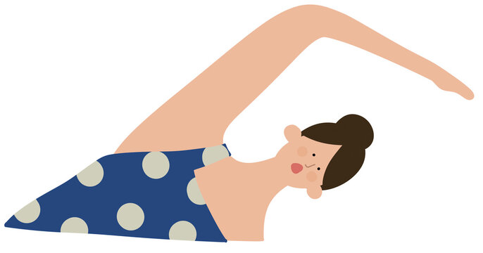 Woman Swimming in Pool Summer Recreation Illustration
