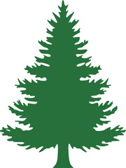 Fototapeta premium Christmas Pine Tree Green Fir Silhouette Icon