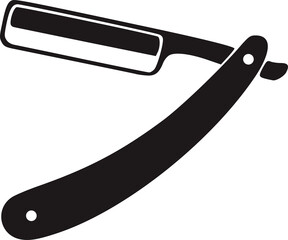 Obraz premium Vintage Straight Razor Shaving Blade Barber Icon