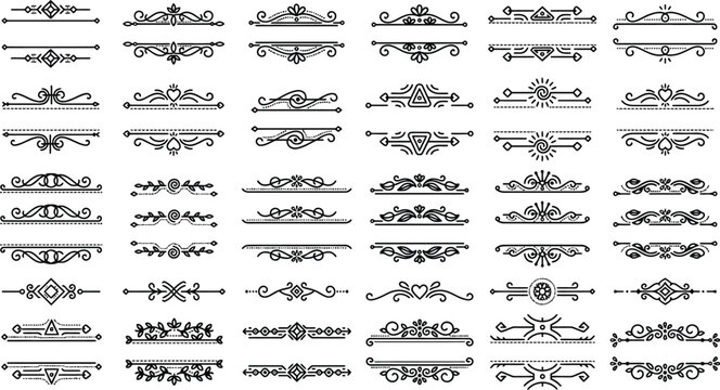 ornament divider vector set vintage flourishes and ornamental frames