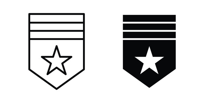 Military rank badge icon editable stroke Line pack. Clipart icon set