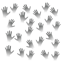 Obraz premium Multiple Hand Silhouettes Collection