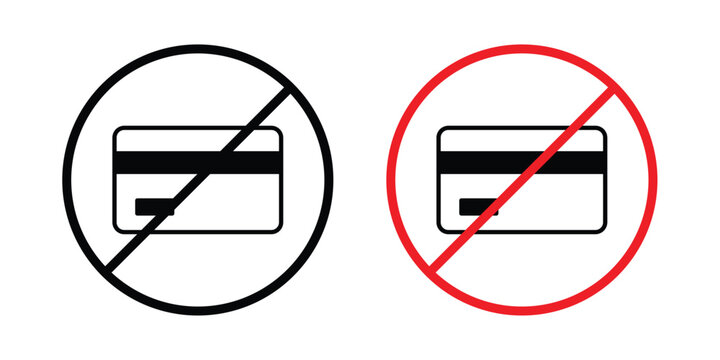 No credit card sign editable stroke Line pack. Clipart icon set
