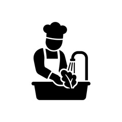 Obraz premium Vegetable Washing Chef Icon
