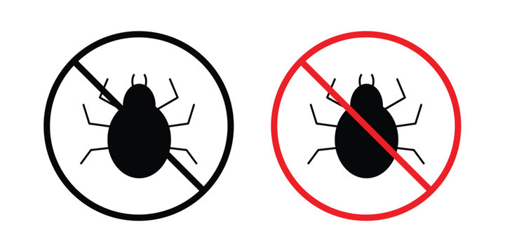 No Mite sign editable stroke Line pack. Clipart icon set