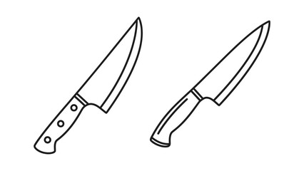 Obraz premium Chef knife icon line art vector illustration design