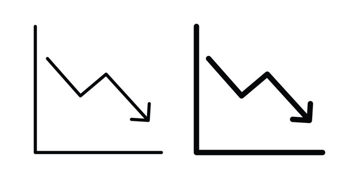 Reduction chart icon editable stroke Line pack. Clipart icon set