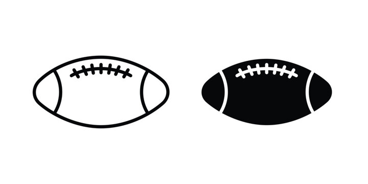 Rugby ball icon editable stroke Line pack. Clipart icon set