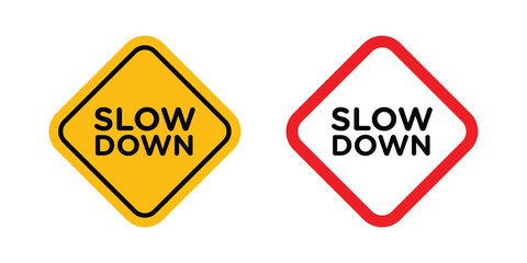 Slow down sign editable stroke Line pack. Clipart icon set © Warpiya