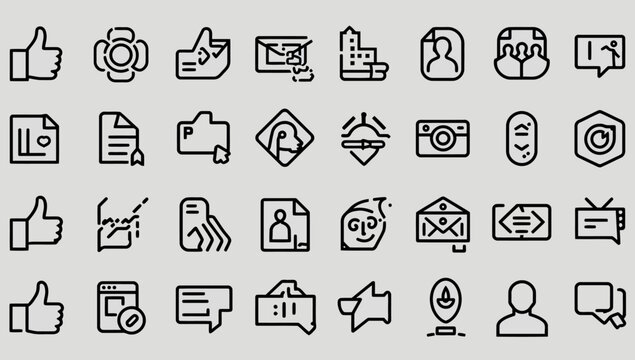 Black and white social media icons.