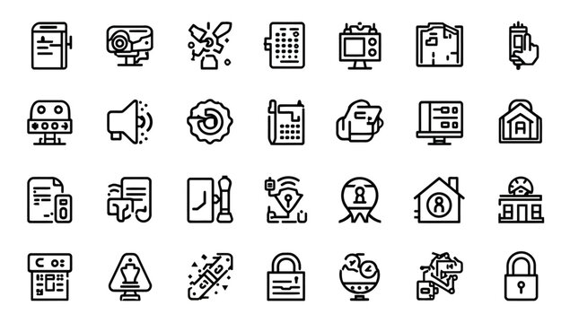 Collection of web security icons.
