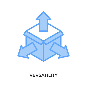 Versatility Icon Lineal Blue Style. Vector Illustration For Graphic Design