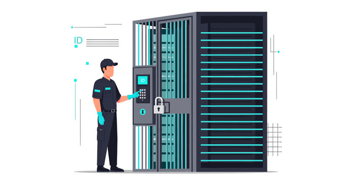 IT Security Guard at Server Rack