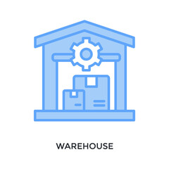 Fototapeta premium Warehouse Icon Lineal Blue Style. Vector Illustration For Graphic Design