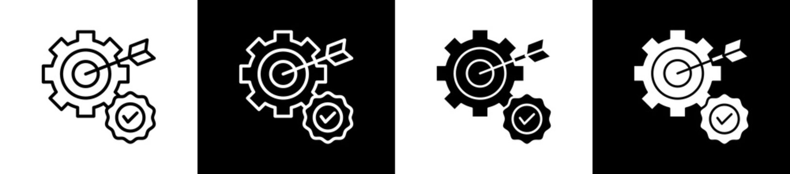 Veracity Icon In Outline And Glyph Styles With Black And White Variations
