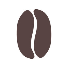 Fototapeta premium Single Brown Coffee Bean, Isolated on White Background, Concept of Aroma