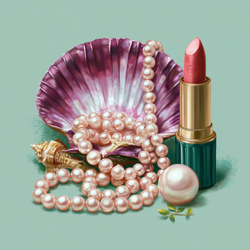 pearl necklace and earrings