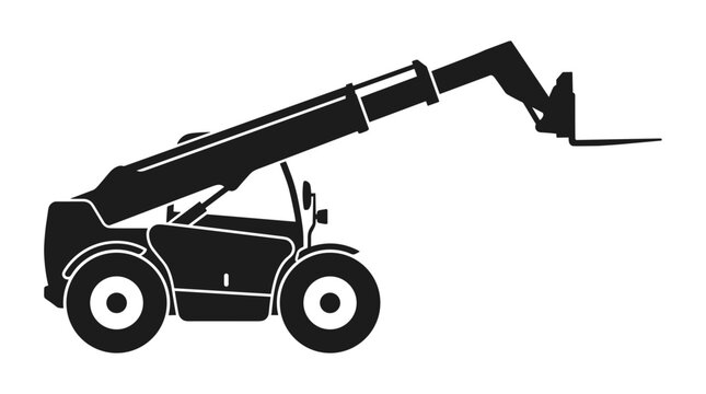Silhouette of a Telehandler Forklift Truck.