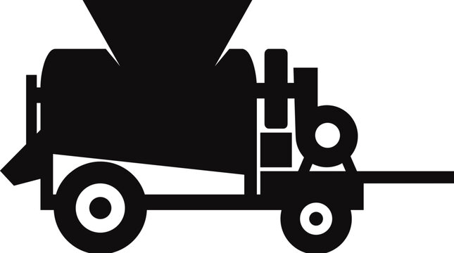 Silhouette of a Threshing Machine Agricultural Equipment.