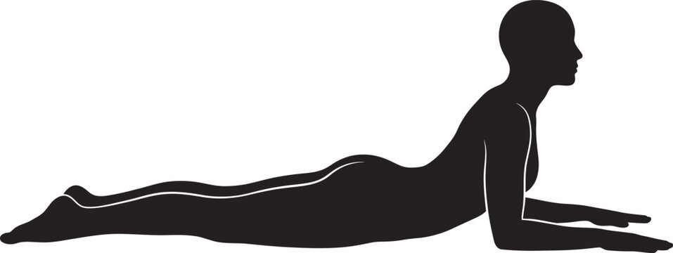 Yoga Sphinx Pose Silhouette Vector Illustration