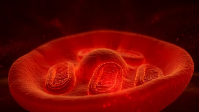 Mitochondria 3D Close-Up Glowing Red Cellular Organelles Red Light Therapy Visualization