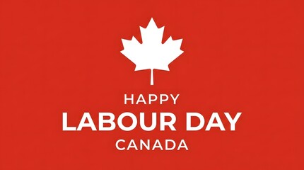 Fototapeta premium Happy labour day canada maple leaf graphic for september holiday celebrations