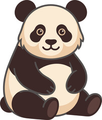 Cute sitting giant panda bear vector cartoon illustration isolated on white background flat design sticker clipart design element © MdJherulIslam