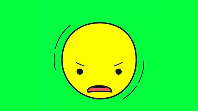yellow angry emote with croma key