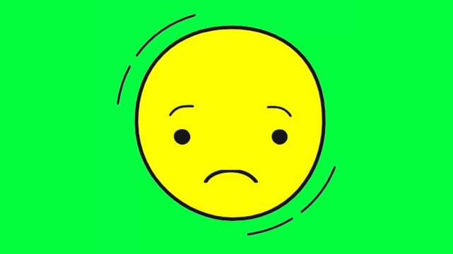 yellow sad emote with croma key