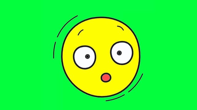 yellow surprised emote with croma key