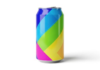 Fototapeta premium Multicolored soda can mockup on white background