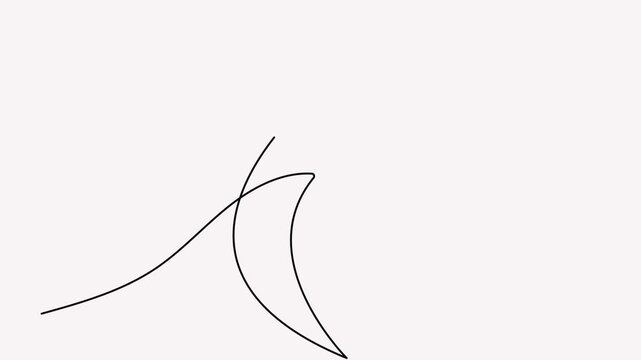 Arrow continuous line art 4K animation video with seamless directional motion loop