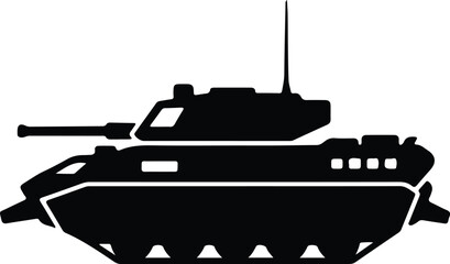 Silhouette vector of a military combat tank for modern icon design © Ummei